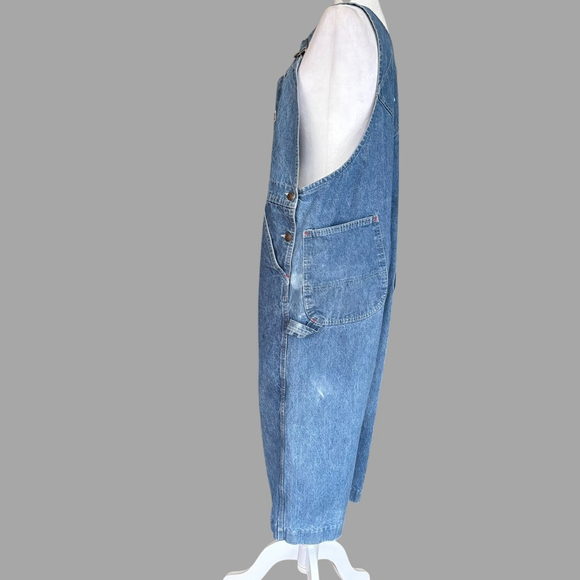 Big Mac Vintage Denim Overall Shorts 80s Blue - Picture 7 of 16